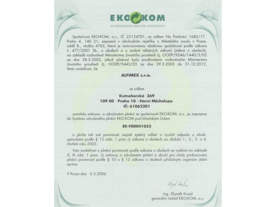 The contract on collective performance with EKO-KOM